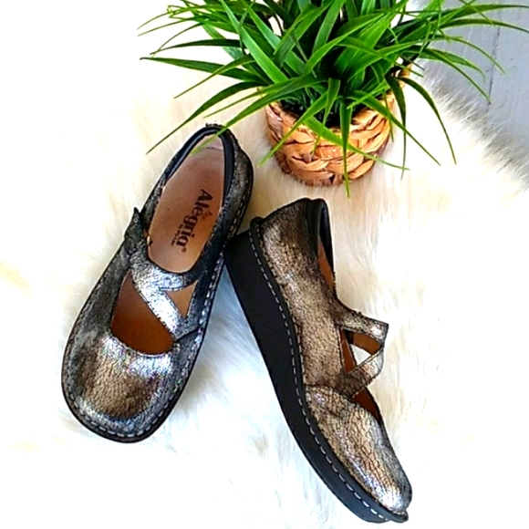 Alegria Mary Jane silver metallic shoes - Picture 2 of 9